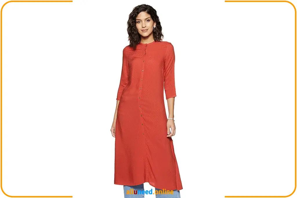 Womens Synthetic Straight Fit Kurta