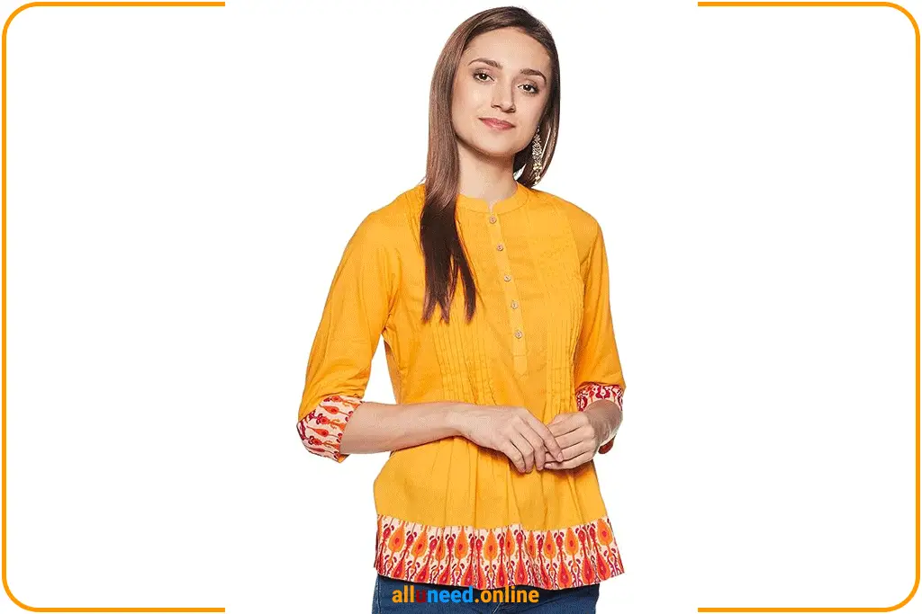 Myx Cotton Kurti Women Printed Border Casual
