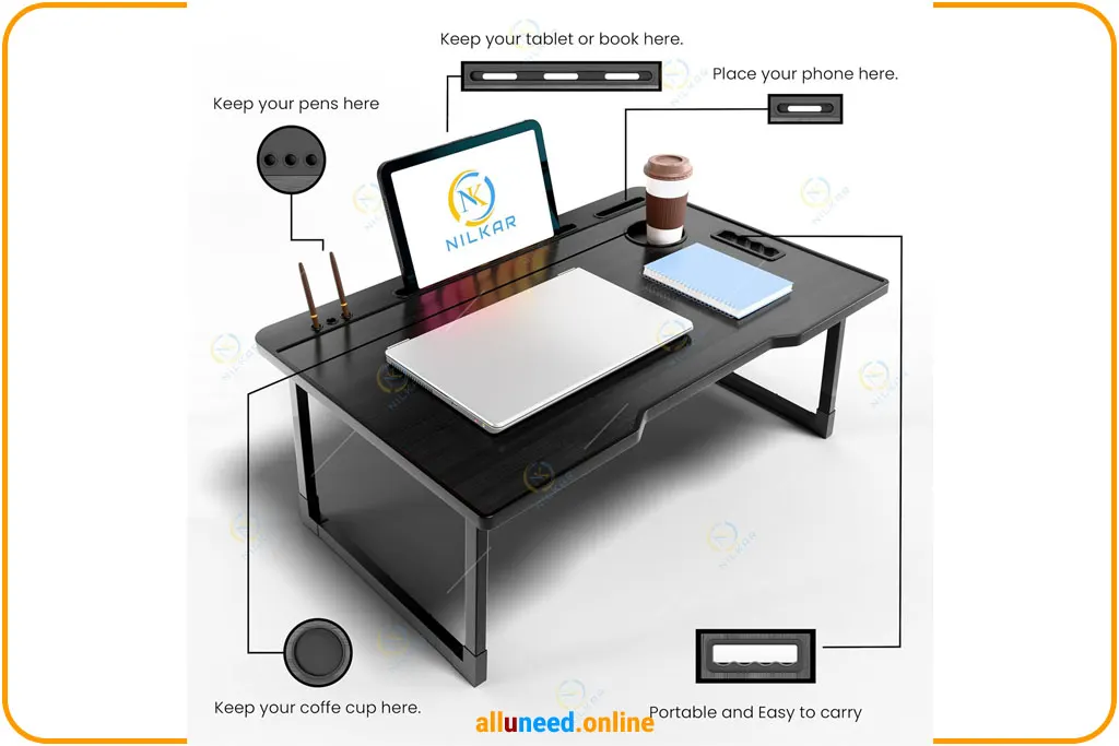 NILKAR Foldable Study Table Laptop Desk for Home Office